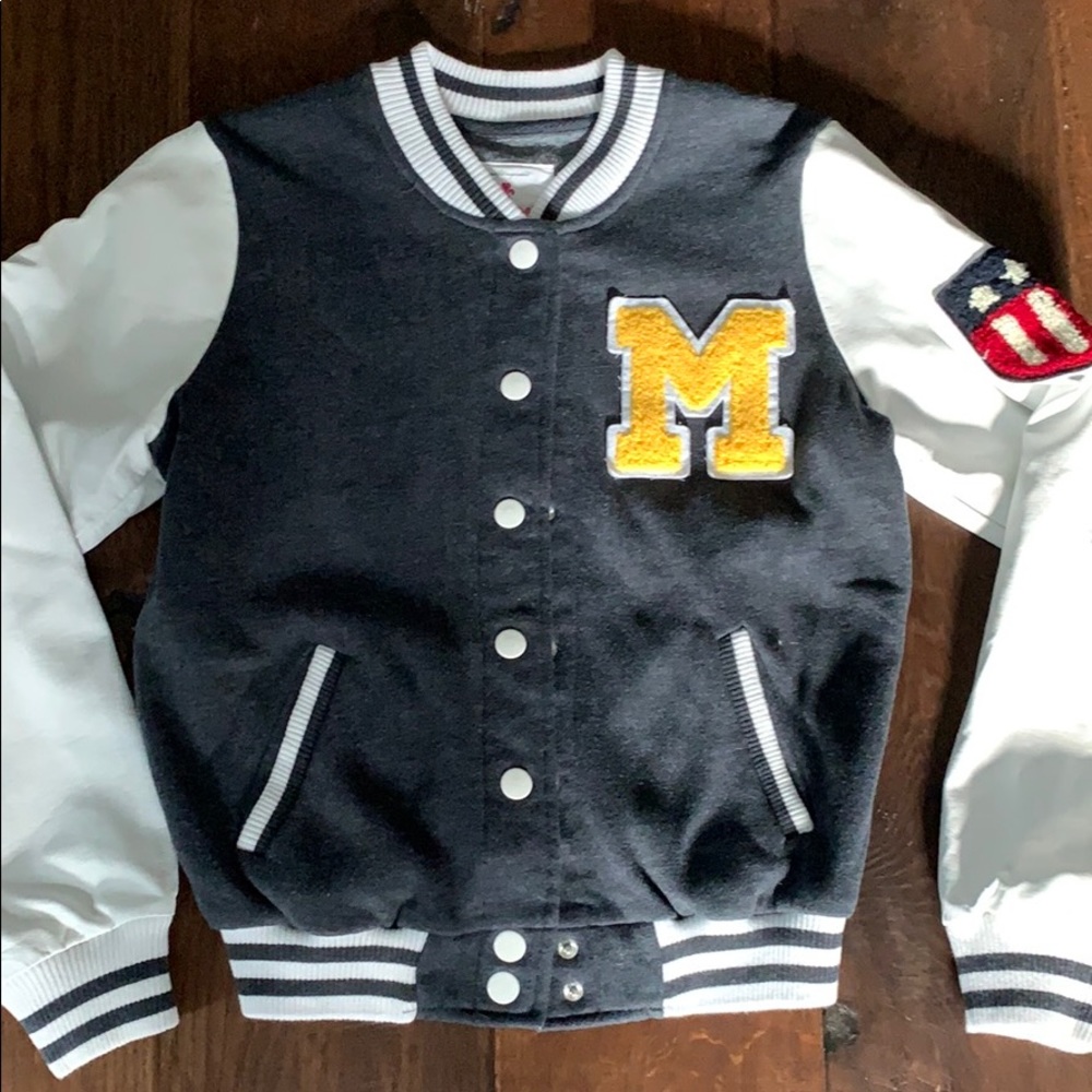 Grey varsity jacket